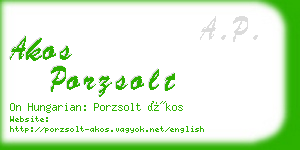 akos porzsolt business card